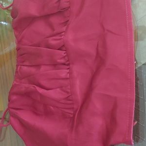 Shein crop satin top. Colour red. Size small